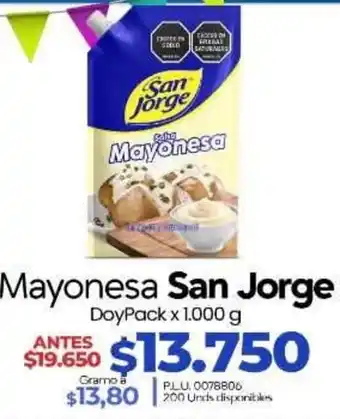 Supermercados Surtiplaza Mayonesa San Jorge oferta