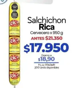 Supermercados Surtiplaza Rica Salchichon Cervecer oferta