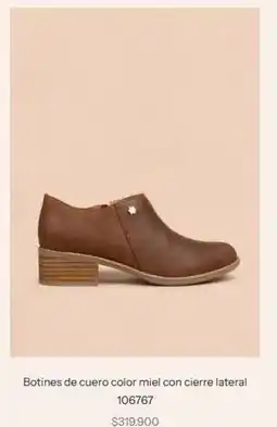 Bata Botines de cuero color miel con cierre lateral 106767 oferta