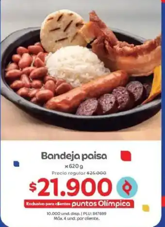 Olímpica Bandeja paisa oferta