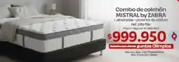 Olímpica Mistral by Zabra combo de colchón + almohadas + protector de colchón oferta
