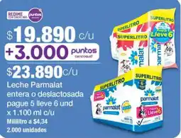 Jumbo Parmalat leche entera o deslactosada oferta