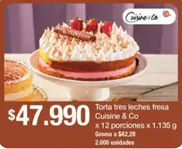 Jumbo Cuisine & Co torta tres leches fresa oferta