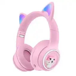 Falabella Audífonos Orejas de Gato Bluetooth Recargables Luz LED Akz01 Rosa oferta