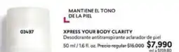 Cyzone Piel - xpress your body clarity desodorante antitranspirante aclarador de piel oferta