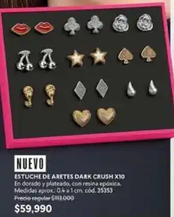 Cyzone Dorado - estuche de aretes dark crush x10 oferta