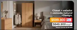 Easy Design - clóset + velador + cómoda natural oferta