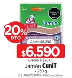 MegaTiendas Cunit jamón oferta