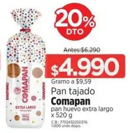MegaTiendas Comapan pan tajado pan huevo extra largo oferta