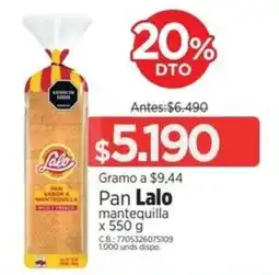 MegaTiendas Pan Lalo mantequilla oferta