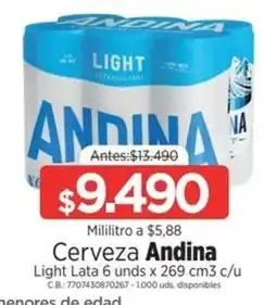 MegaTiendas Cerveza Andina Light oferta