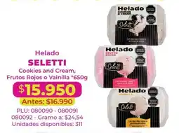 Belalcazar Helado Seletti Cookies and Cream, Frutos Rojos o Vainilla oferta