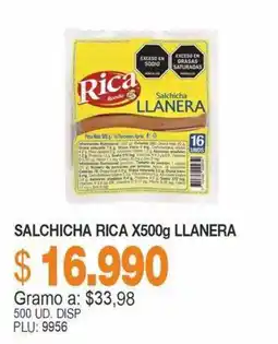 Mercar Rica salchicha llanera oferta