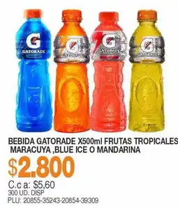 Mercar Gatorade bebida x500ml frutas tropicales maracuya blue ice o mandarina oferta