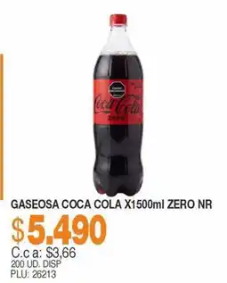 Mercar Coca Cola gaseosa coca cola x1500ml zero nr oferta