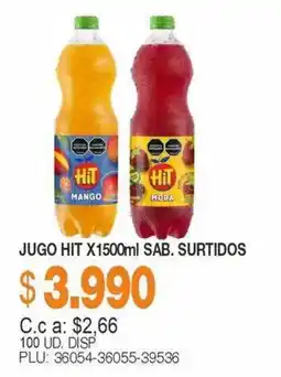 Mercar Hit jugo x 1500ml sab. surtidos oferta