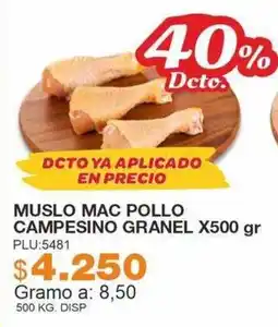 Mercar Muslo mac pollo campesino granel oferta