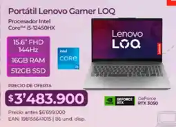 Olímpica Lenovo portátil gamer loq oferta