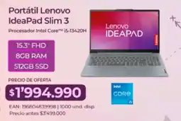Olímpica Lenovo portátil ideapad slim 3 oferta