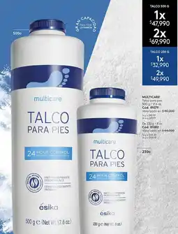 Ésika Ésika multicare talco para pies oferta
