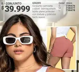 Carmel Textura - conjunto 636205 camiseta y short oferta
