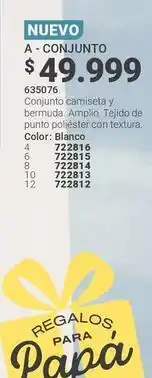 Carmel Textura - a - conjunto 635076 conjunto camiseta y bermuda oferta