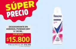 Ara Rexona desodorante en aerosol powder dry oferta