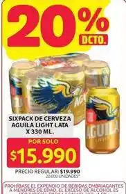 Ara Águila - sixpack de cerveza light lata oferta
