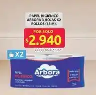 Ara Papel higiénico 3 hojas x2 rollos oferta