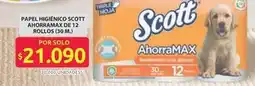 Ara Scott - papel higi enico ahorramax de 12 rollos oferta
