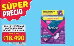 Ara Nosotras - toallas higi00nicas nocturnas tela oferta