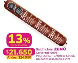 Belalcazar Salchichón ZENÚ oferta
