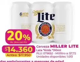 Belalcazar Cerveza Miller Lite oferta