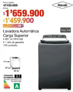 Metro Haceb lavadora automática carga superior oferta