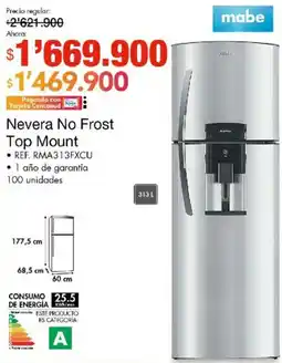 Metro Mabe nevera no frost top mount oferta