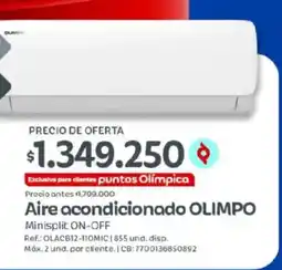 Olímpica Olimpo aire acondicionado minisplit on-off oferta