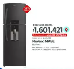 Olímpica Mabe nevera no frost oferta