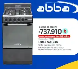 Olímpica Abba estufa 4 puestos con horno oferta