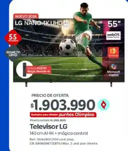 Olímpica LG televisor 55" oferta