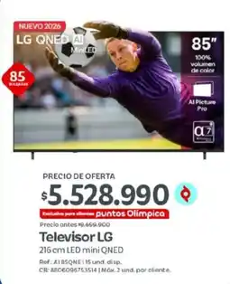Olímpica LG Televisor 216 cm LED mini QNED oferta