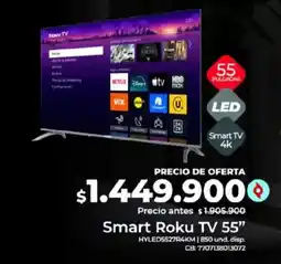 Olímpica Smart Roku TV 55" oferta