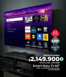 Olímpica Smart Roku TV 65" oferta