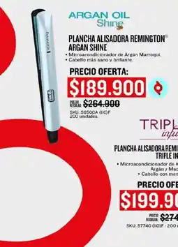 Olímpica Remington plancha alisadora argan shine oferta