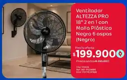 Olímpica Altezza pro ventilador 18" 2 en 1 con malla plástica negra 6 aspas oferta