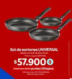 Olímpica Aliada set de sartenes universal oferta