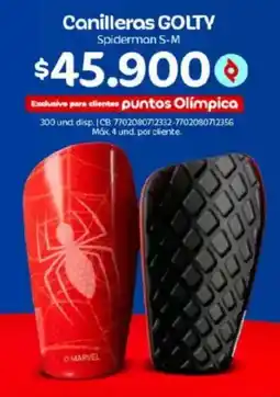 Olímpica Canilleras GOLTY Spiderman S-M oferta