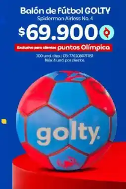 Olímpica Golty balón de fútbol spiderman airless no. 4 oferta
