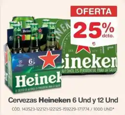 Makro Cervezas Heineken 6 Und y 12 Und oferta