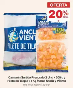 Makro Ancla y Viento Camarón Surtido Precocido Filete de Tilapia oferta