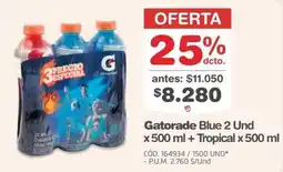 Makro Gatorade Blue 2 Und + Tropical 2 Und oferta